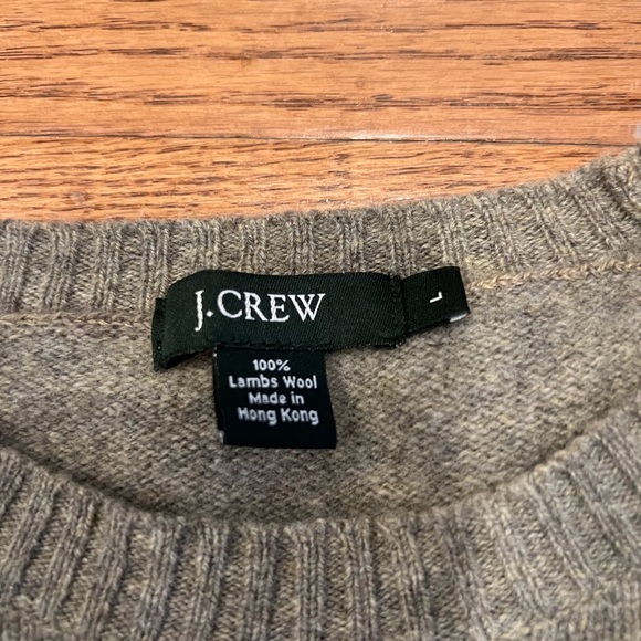 J. Crew Light brown Crew Neck Sweater lambs wool - Picture 3 of 4